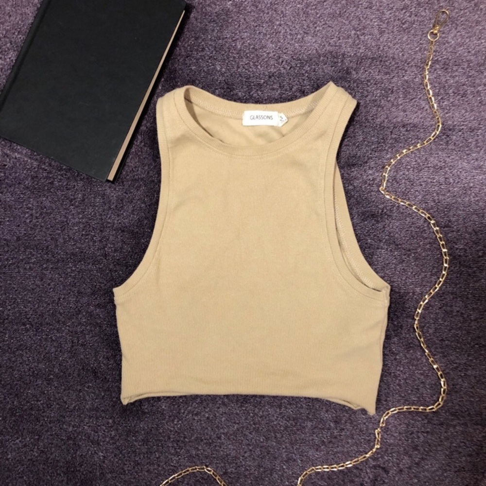 Glassons nude ribbed tank, S